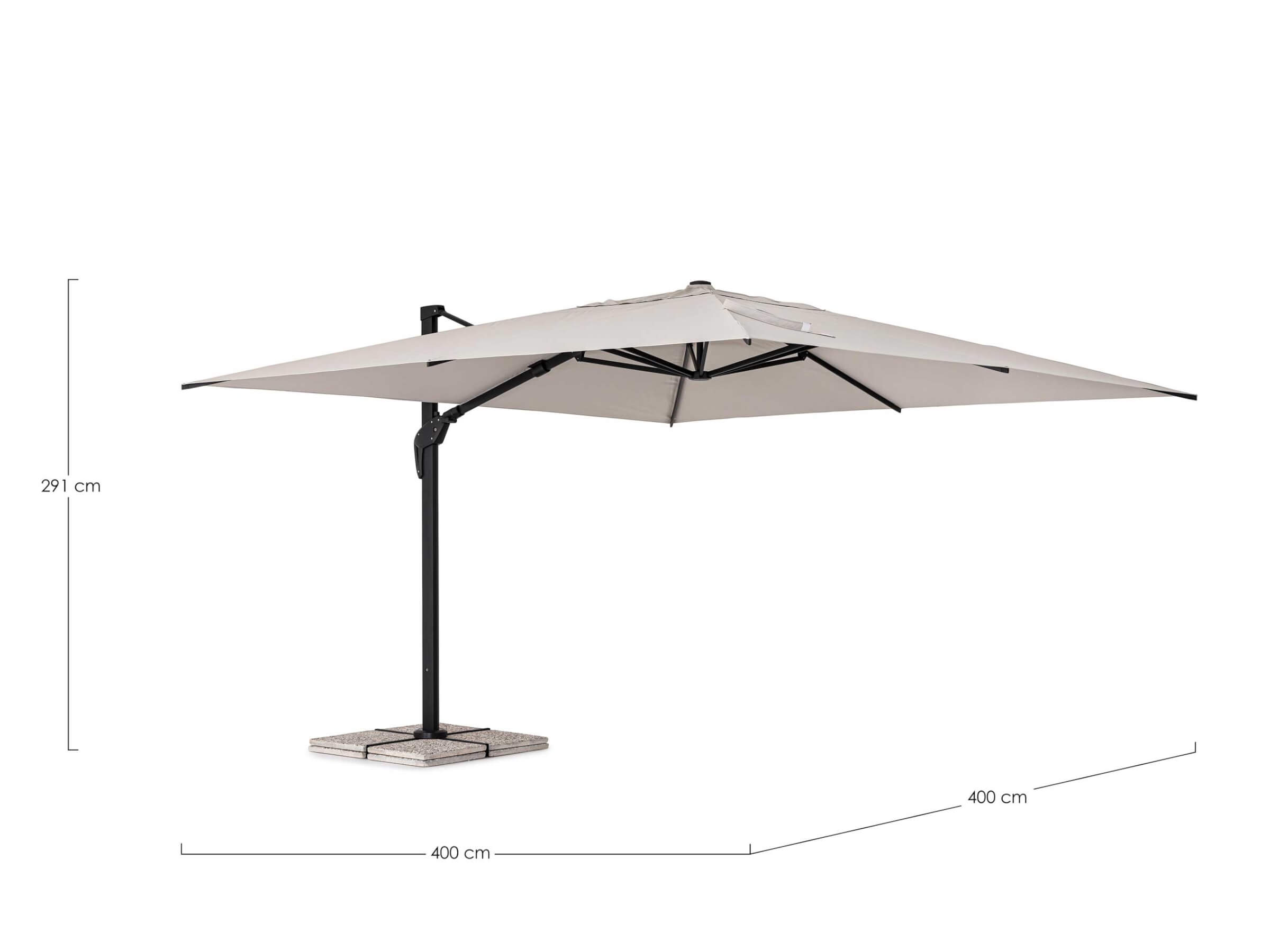 OMBRELLONE A BRACCIO ARIES 4X4 ANTRACITE NATURALE