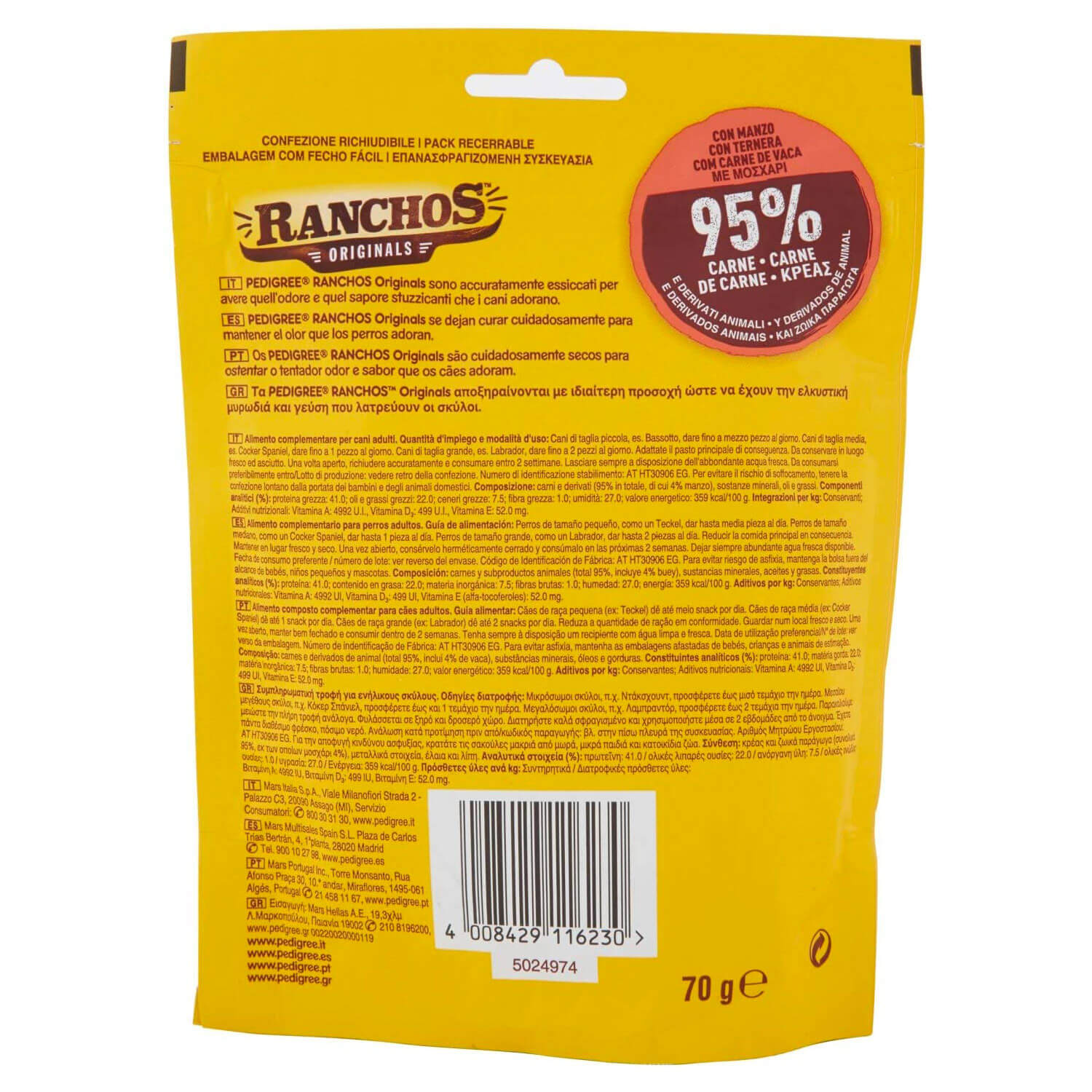 *PEDIGREE RANCHORS MANZO 70G