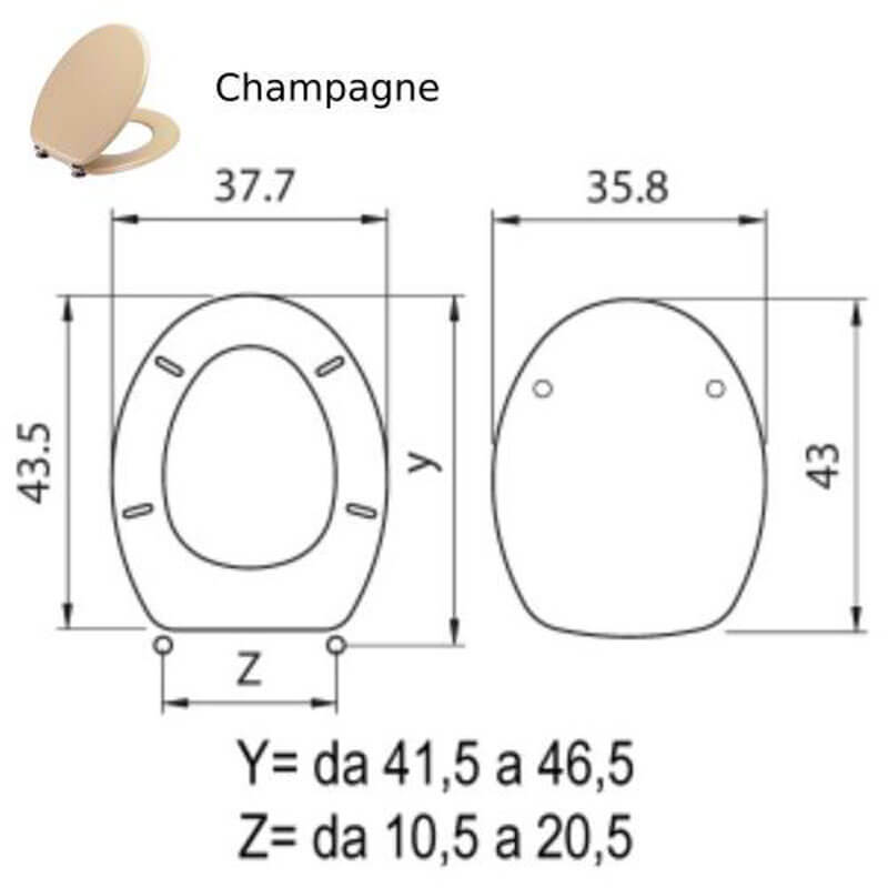 SEDILE WC START LEGNO CHAMPAGNE