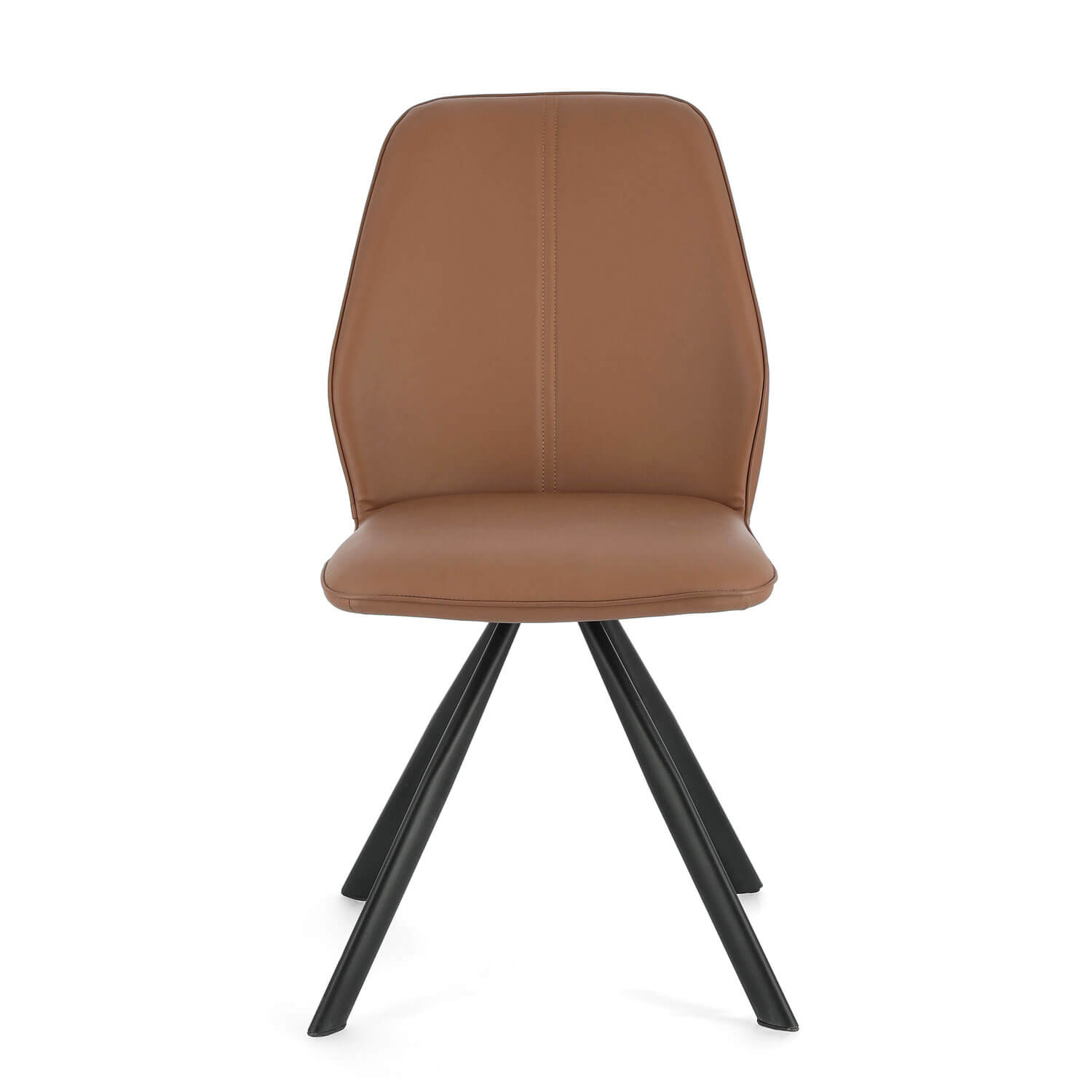 *SEDIA MAXWELL PU COGNAC C/STRUTTURA NERA