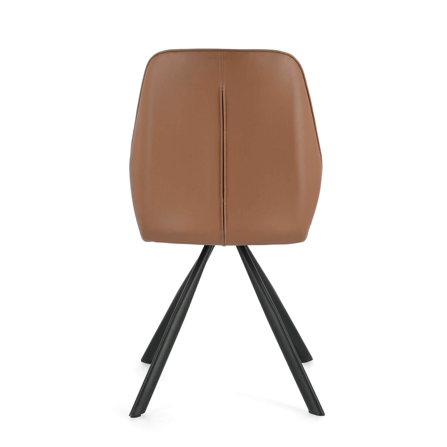 *SEDIA MAXWELL PU COGNAC C/STRUTTURA NERA