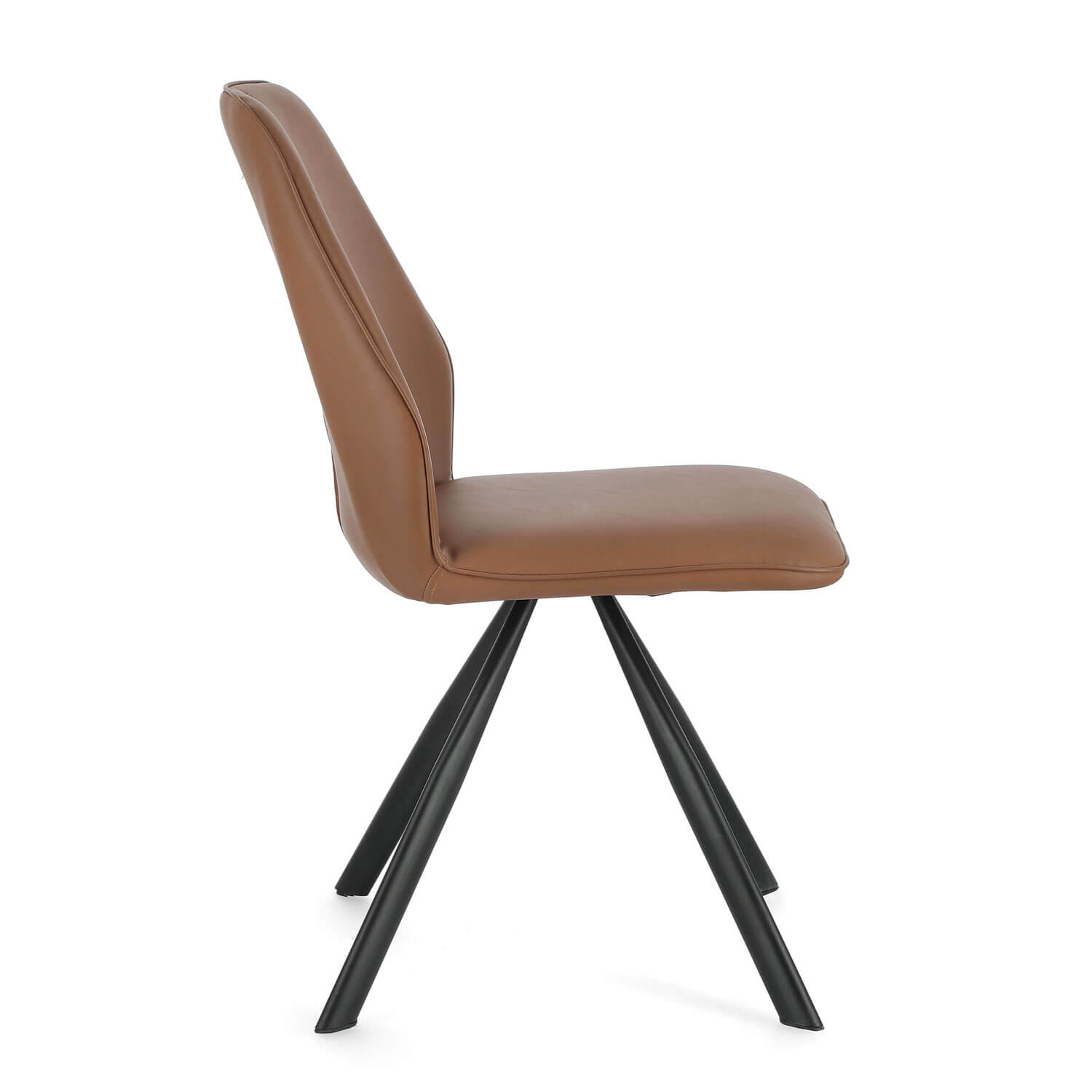 *SEDIA MAXWELL PU COGNAC C/STRUTTURA NERA