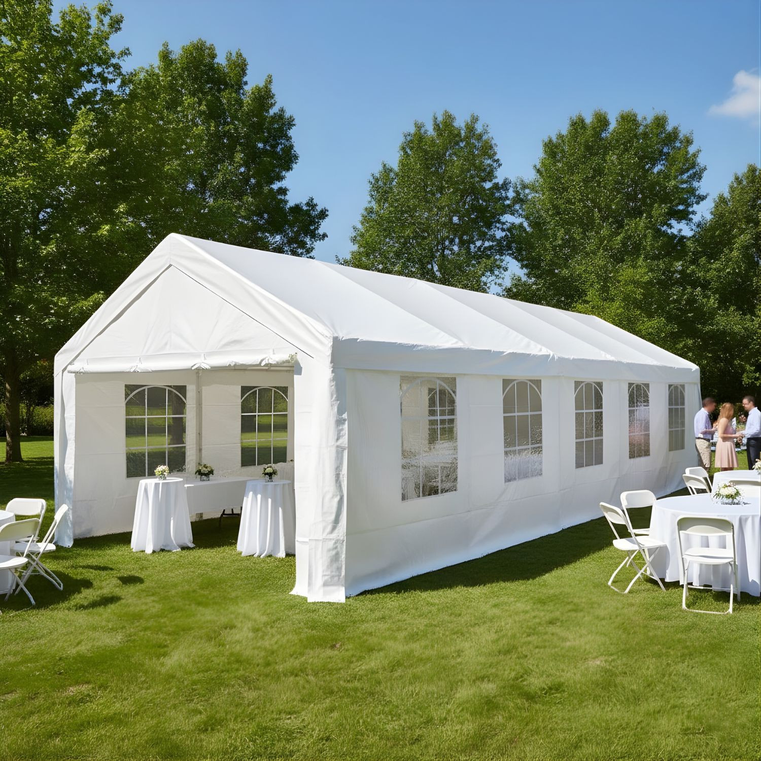 GAZEBO MAXI IMPERMEABILE MT.4X10 IN FERRO BIANCO