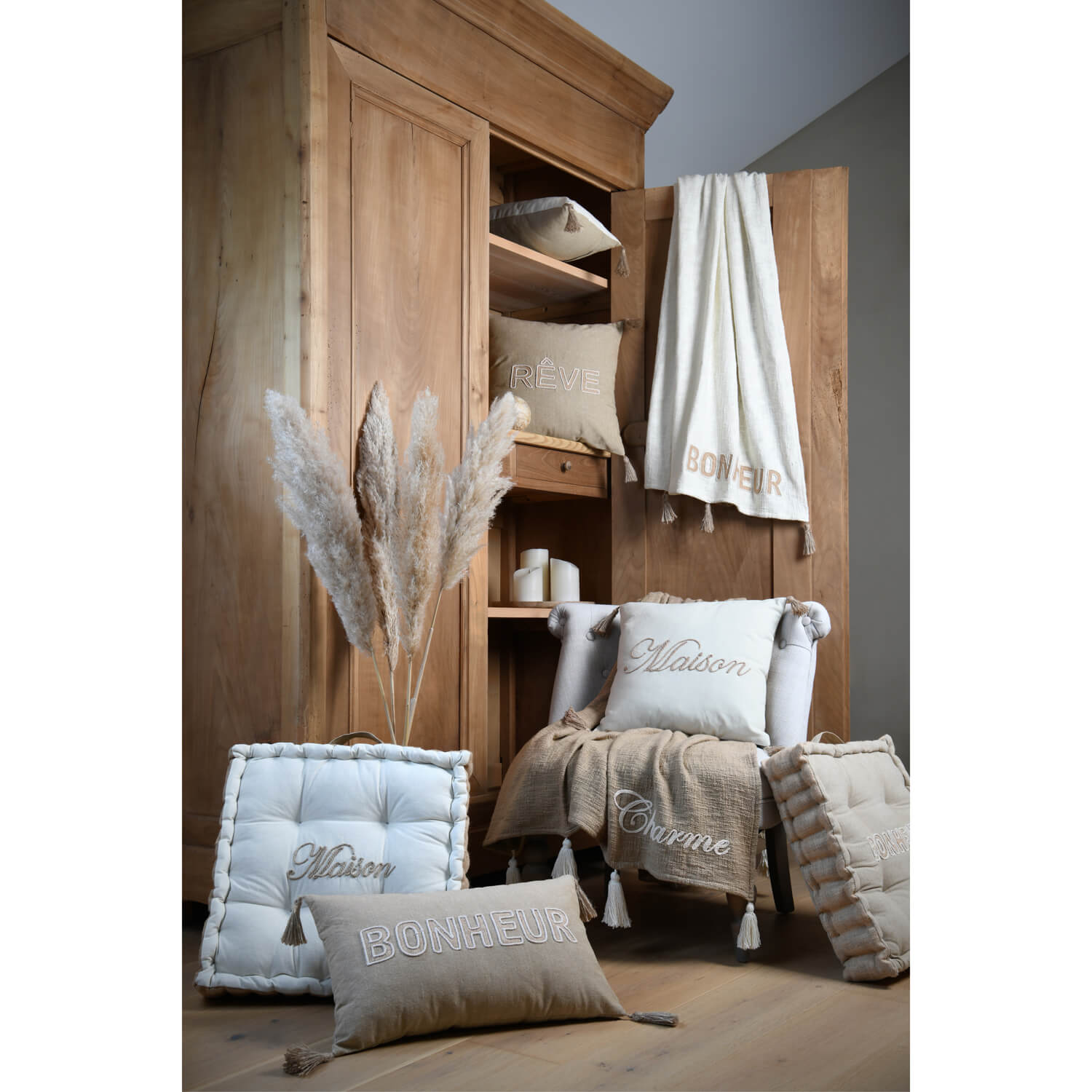*CUSCINO ARREDO MAISON CM.40X40 CORDA