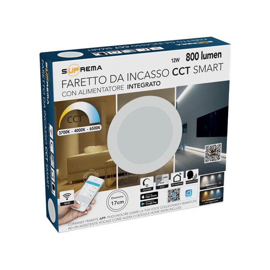 FARETTO AD INCASSO WIFI D.17 BIANCO