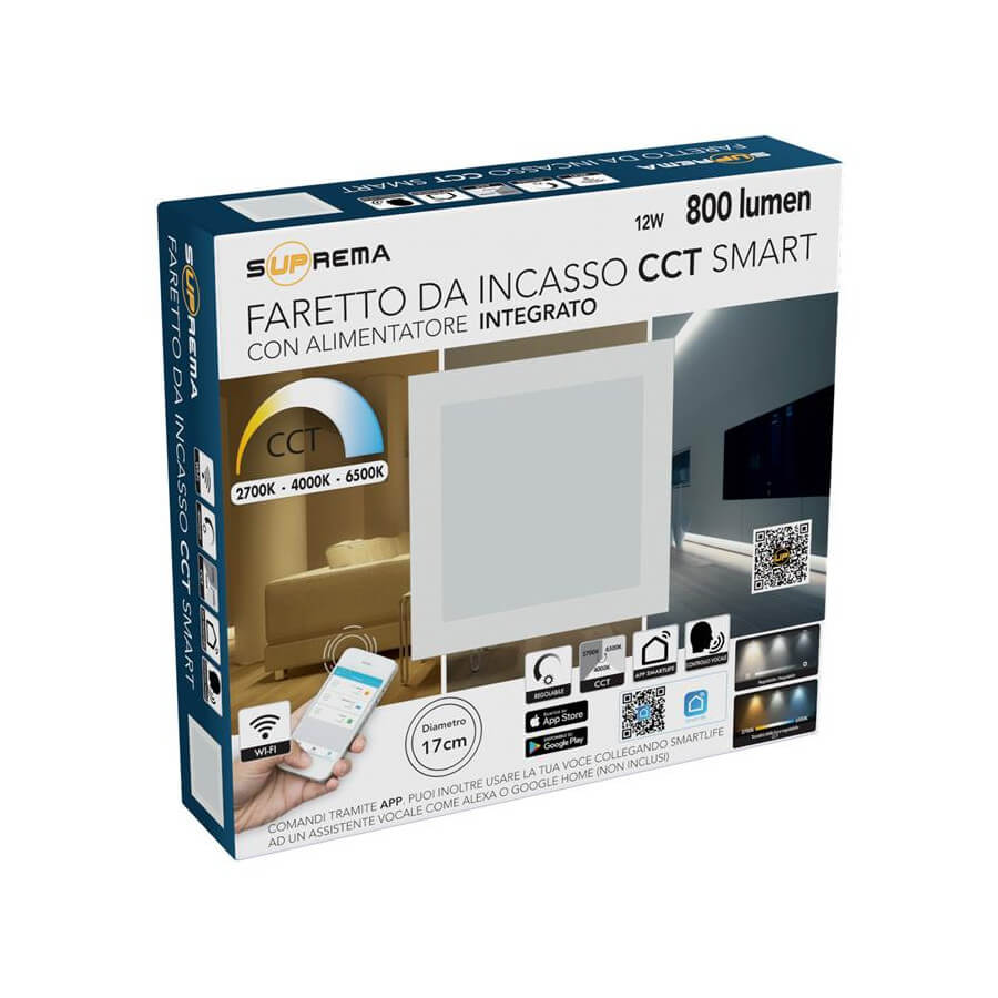 FARETTO AD INCASSO WIFI CM.17 BIANCO