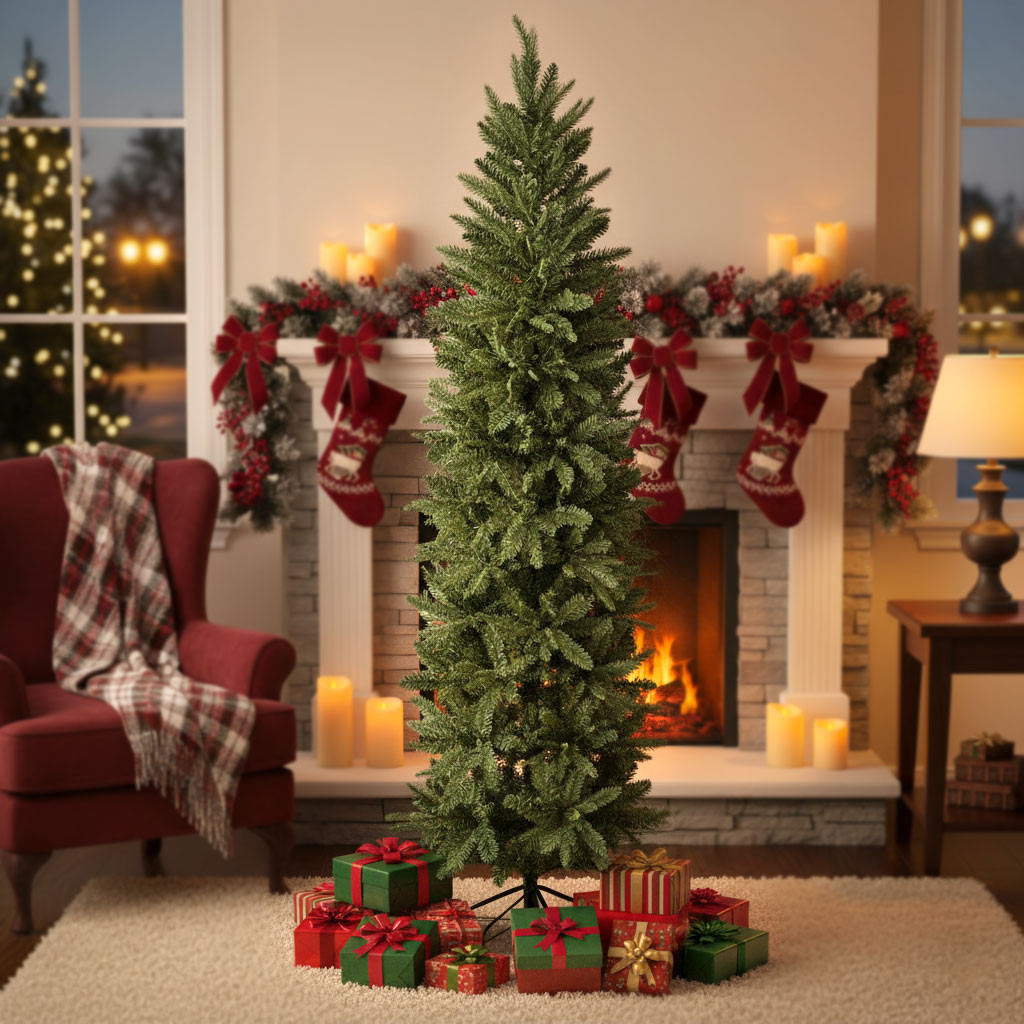 ALBERO NATALE SLIM MISTO CM.210 665 PUNTE