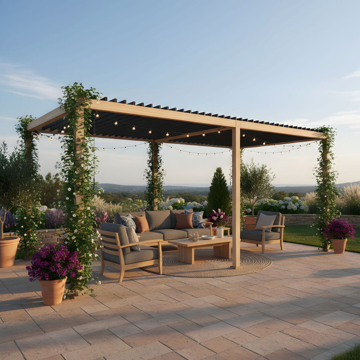 PERGOLA OCEAN 3.6X6 NATURAL-ANTRACITE