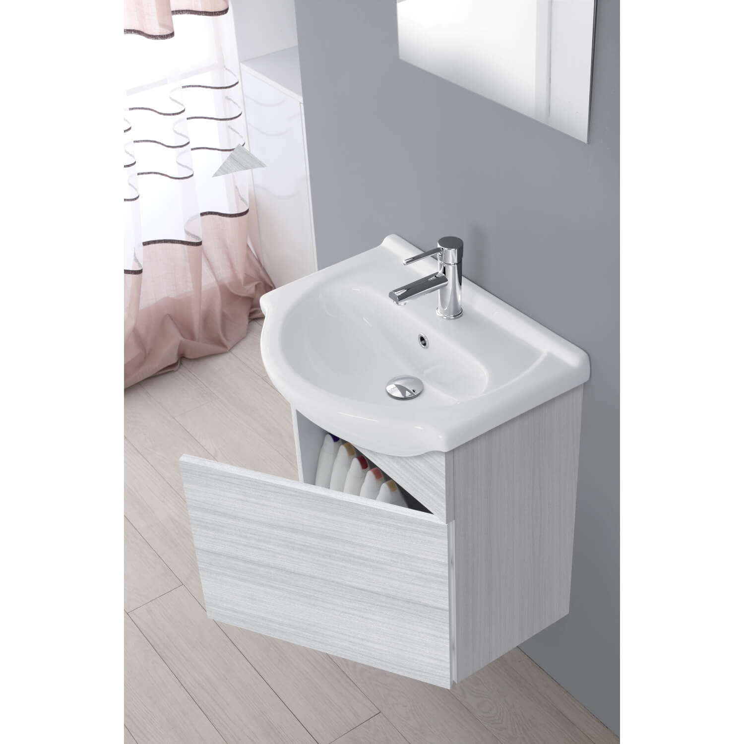 MOBILE BAGNO CM.56 1A SOSP.GRIGIO