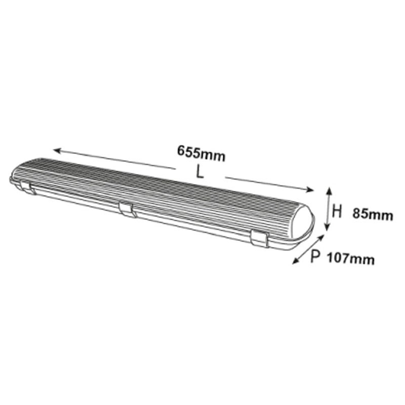 PLAFONIERA IP65 2TUBI CM.60 OFELIA