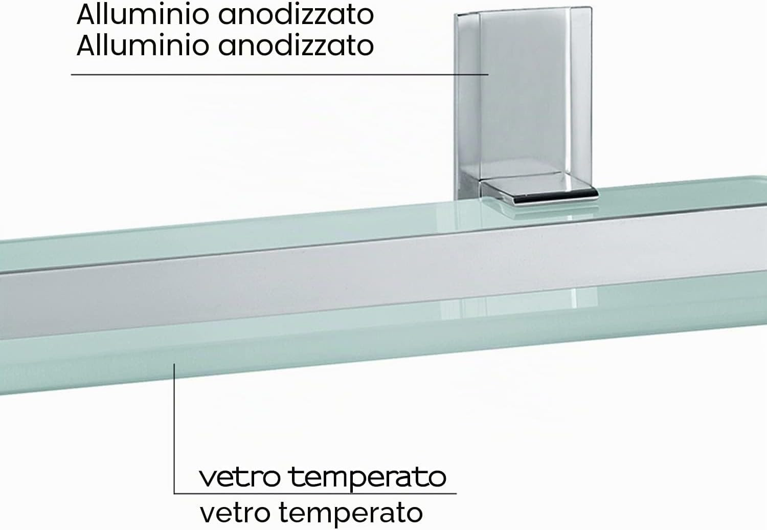 CLOUD PORTAOGGETTI DOCCIA RETTANGOLARE SPAZZOLATO
