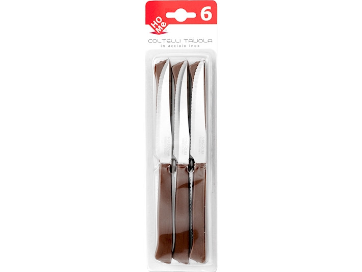 SET 6 COLTELLI BISTECCA M/MARRONE