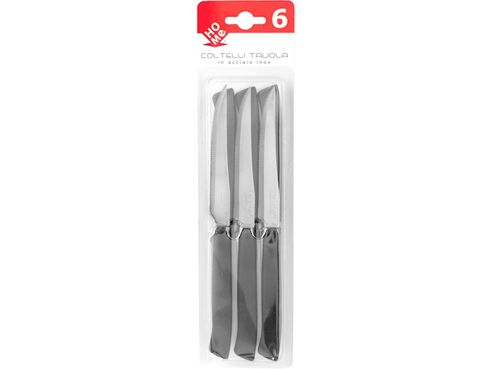 SET 6 COLTELLI BISTECCA M/NERO
