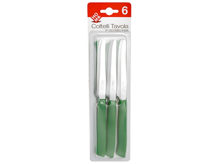 SET 6 COLTELLI TAV.M/VERDE SEGH.24TF