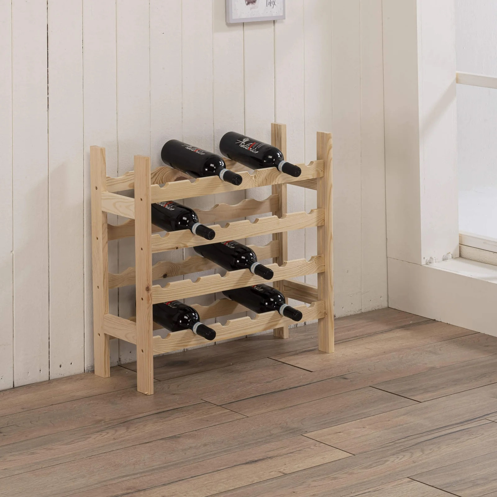 *CANTINELLA 24 POSTI 63X25X62 IN ABETE GREZZO