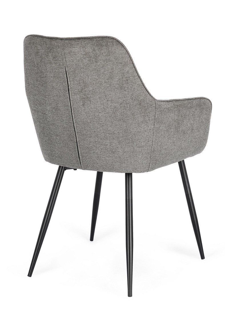 SEDIA C/BR CORA NERO/GRIGIO SCURO