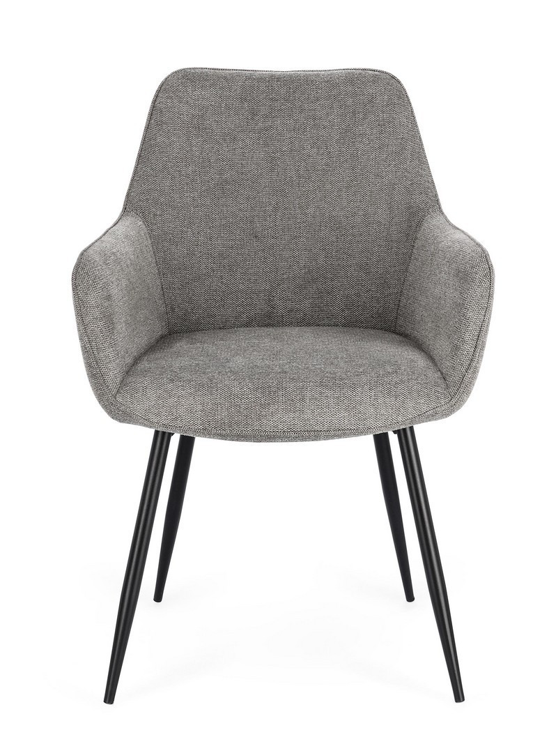 SEDIA C/BR CORA NERO/GRIGIO SCURO