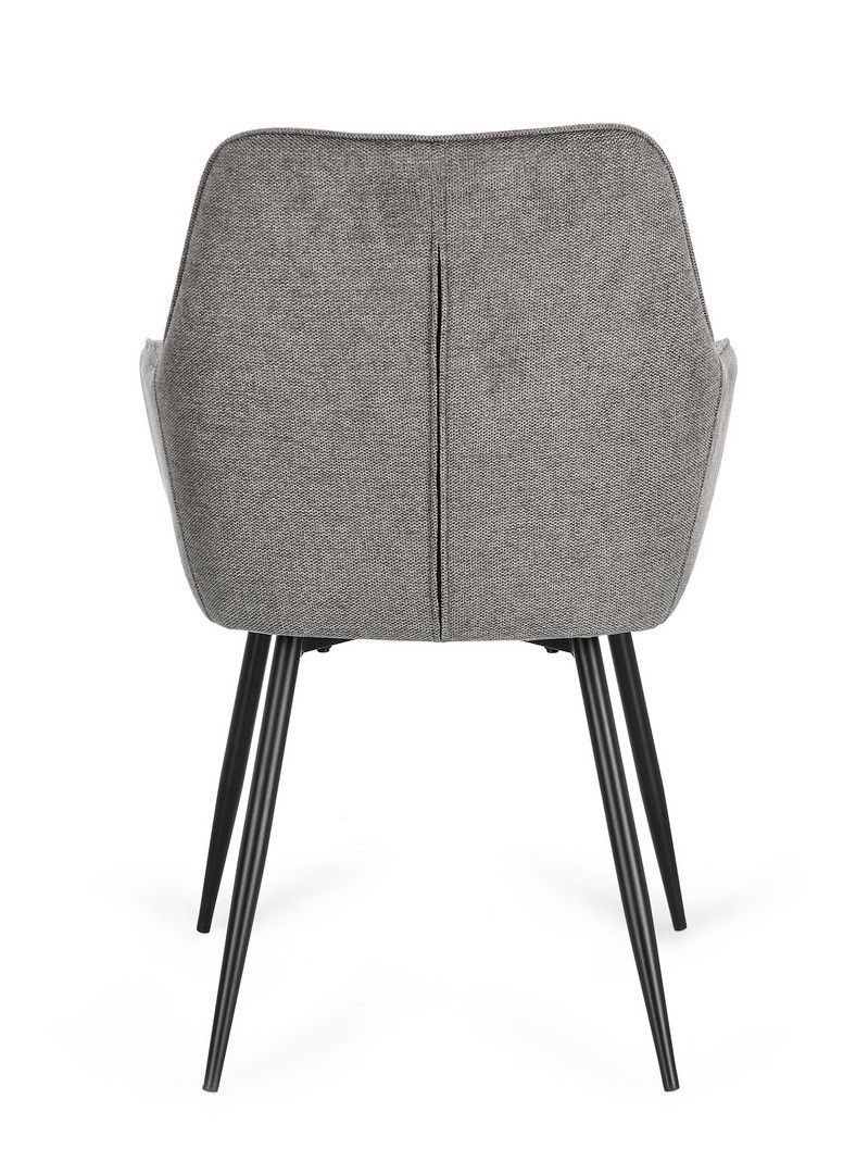 SEDIA C/BR CORA NERO/GRIGIO SCURO