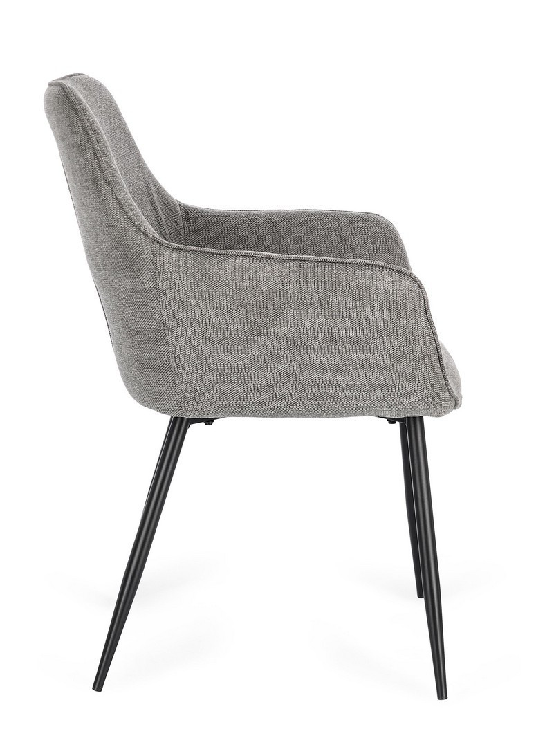 SEDIA C/BR CORA NERO/GRIGIO SCURO