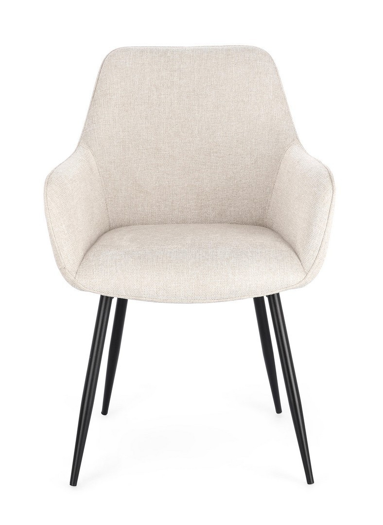 SEDIA C/BR CORA NERO BEIGE