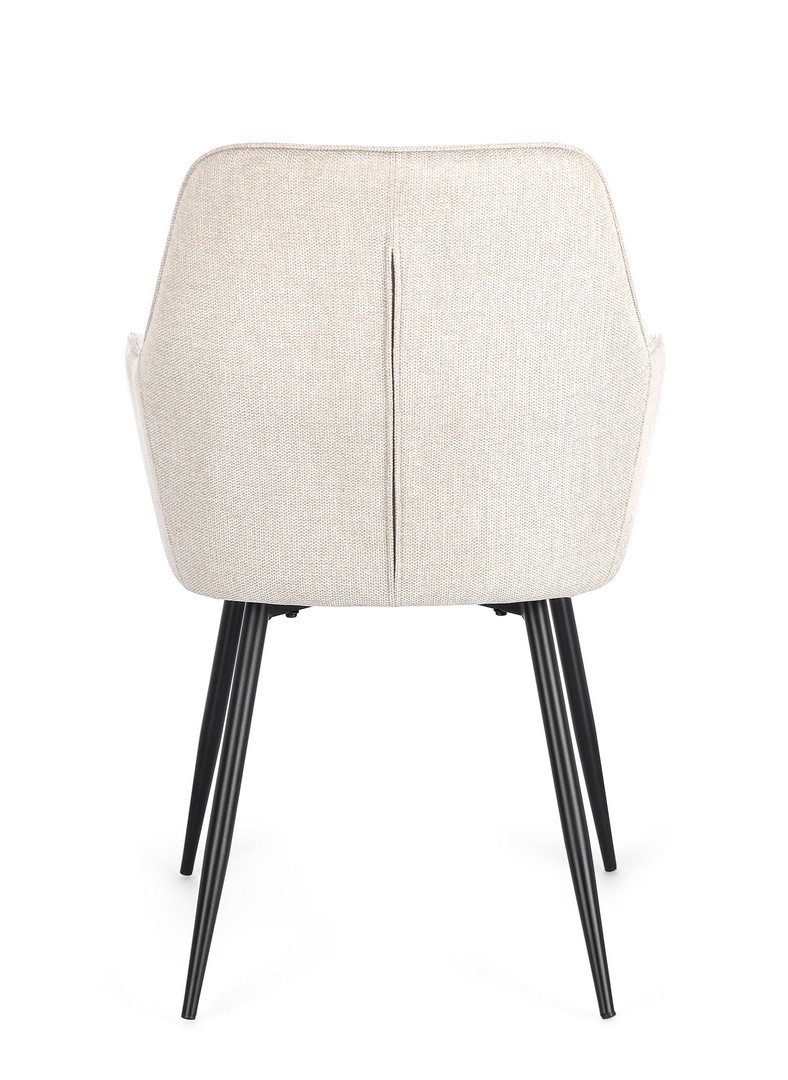 SEDIA C/BR CORA NERO BEIGE