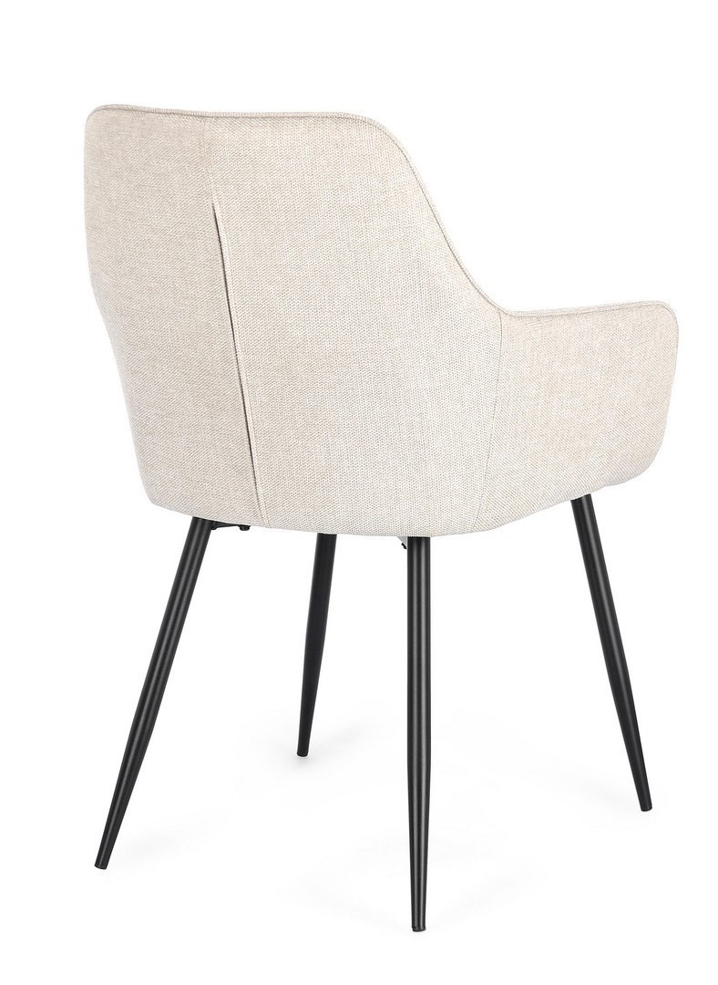 SEDIA C/BR CORA NERO BEIGE