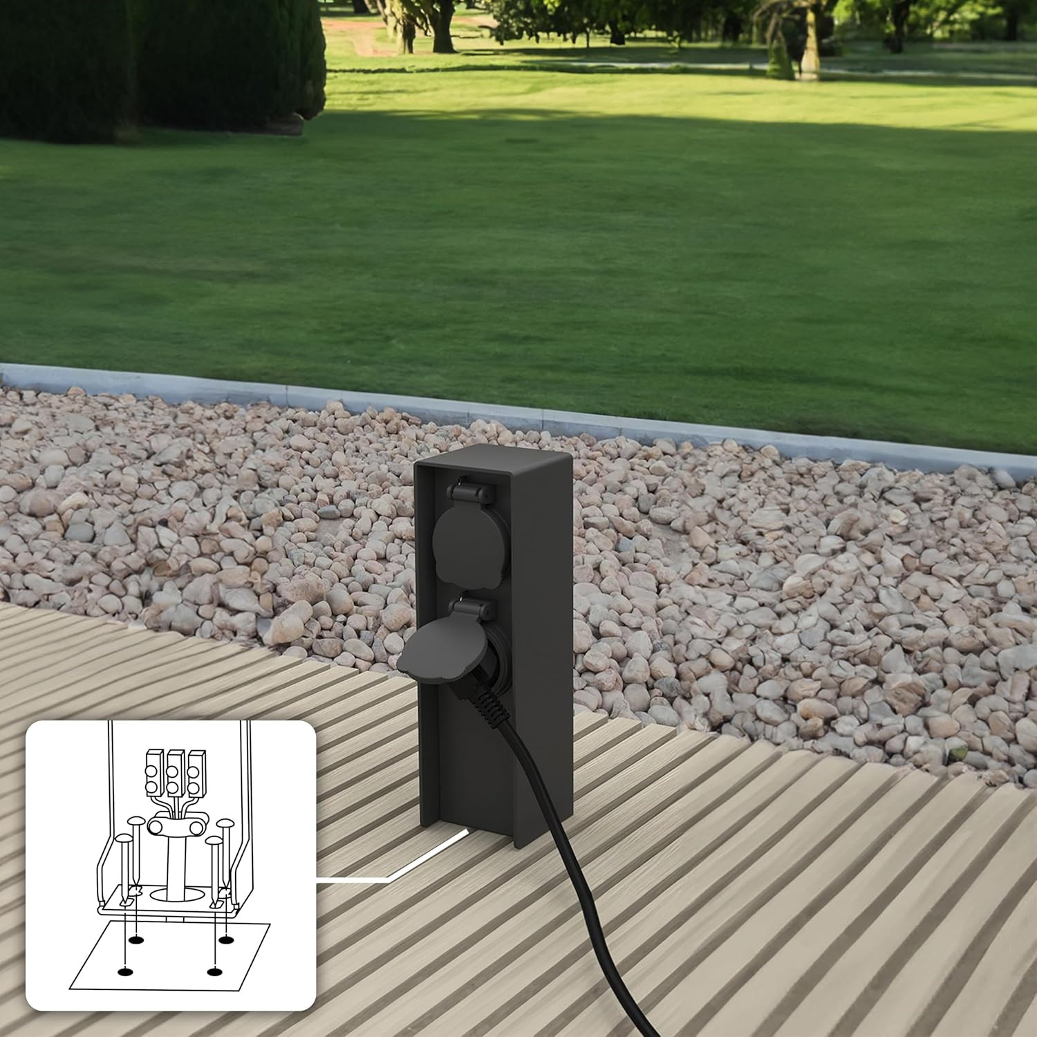 TOWER GARDEN 2 PRESE IP44 CABLABILE