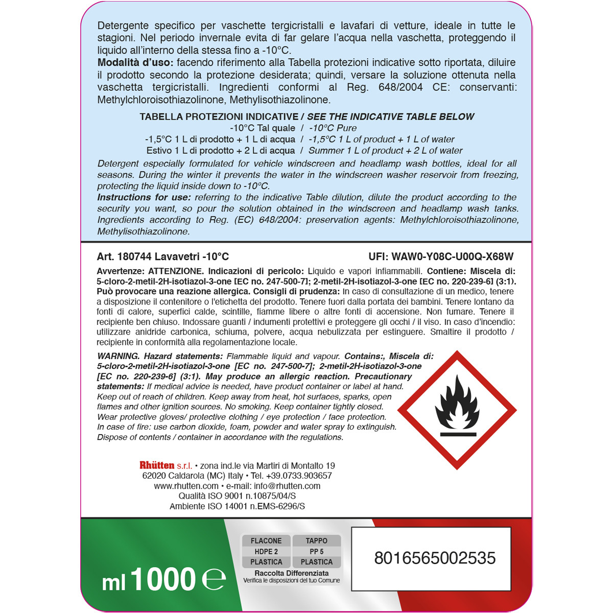 LAVAVETRI -10C  1 LT.