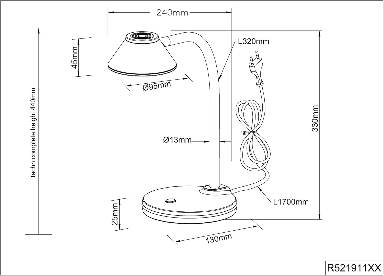 BERRY LAMPADA DA TAVOLO LED 3000K TITANIO