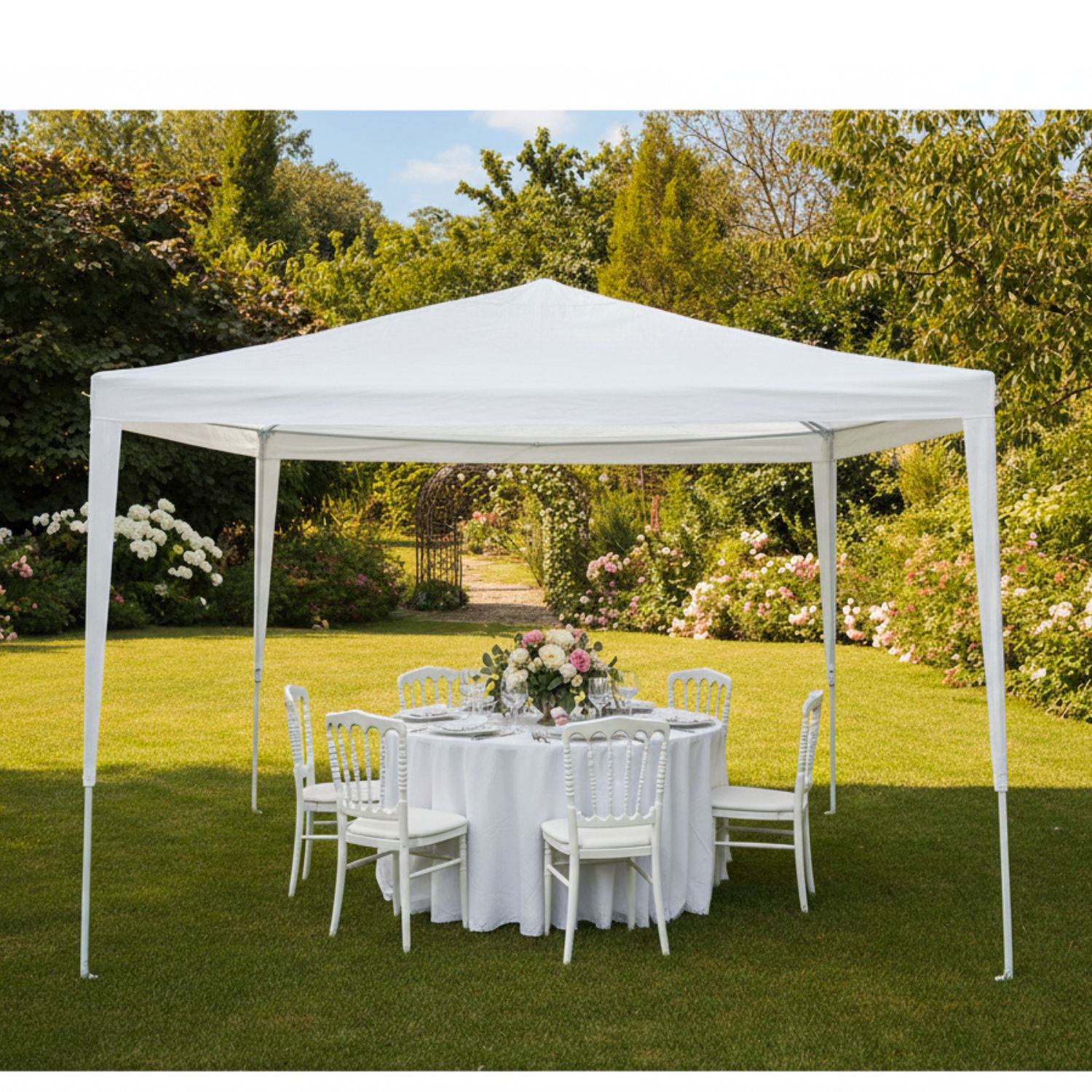 GAZEBO 3X3 BIANCO NYLON