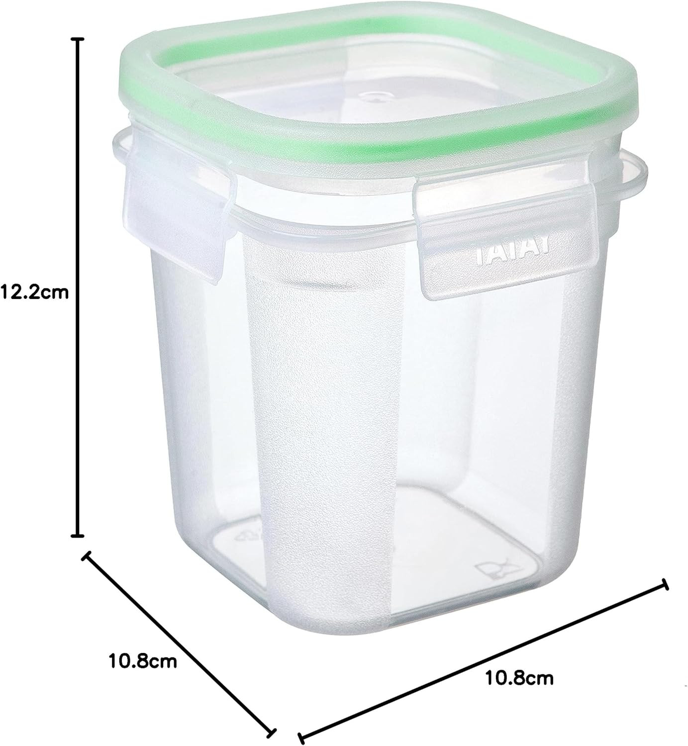 CONT.QUAD.0.7L CLIP SAFE TRAS/VERDE