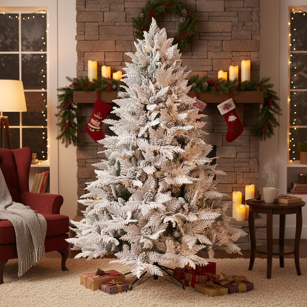 ALBERO NATALE INNEVATO MISTO CM.150 607 PUNTE