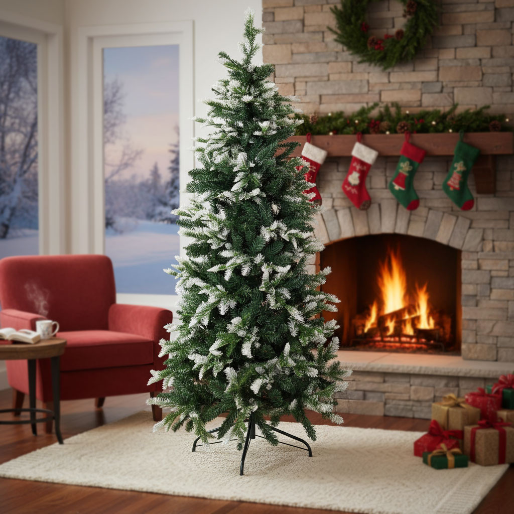 *ALBERO NATALE INNEVATO MISTO CM.120 291 PUNTE