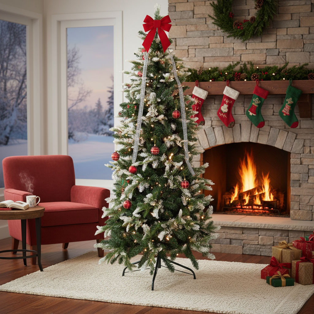 *ALBERO NATALE INNEVATO MISTO CM.240 1155 PUNTE