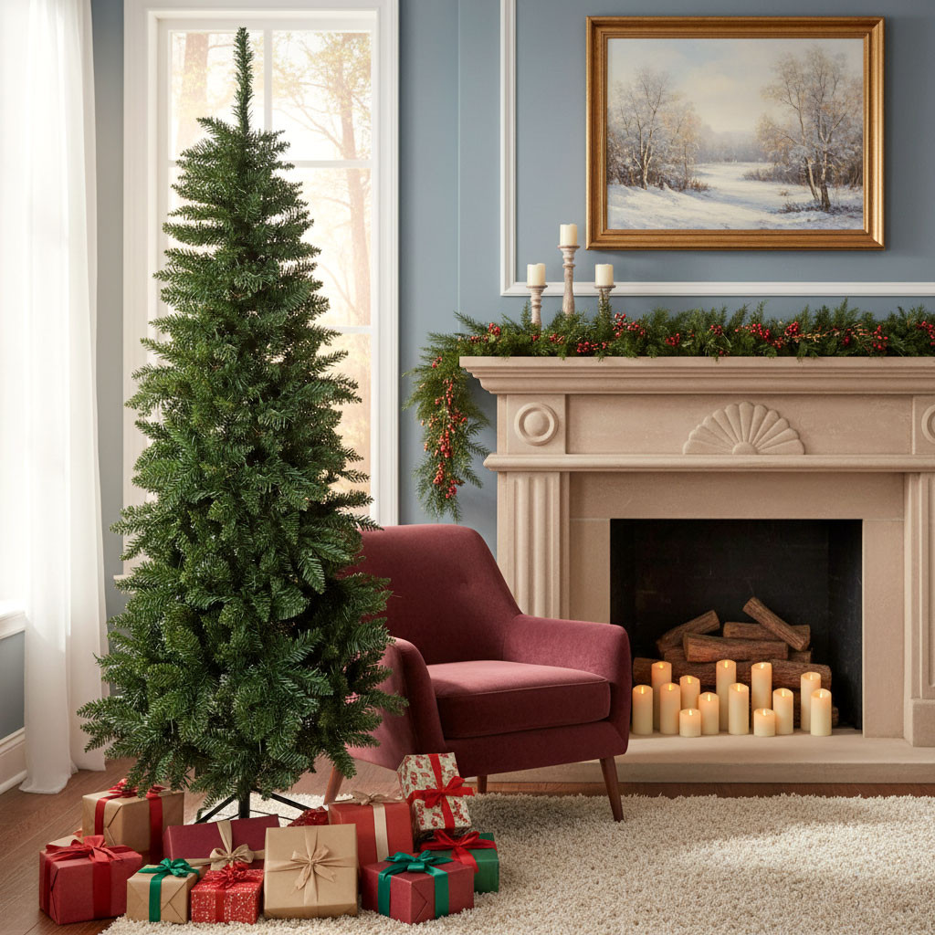 ALBERO NATALE SLIM PVC CM.240 1202 PUNTE