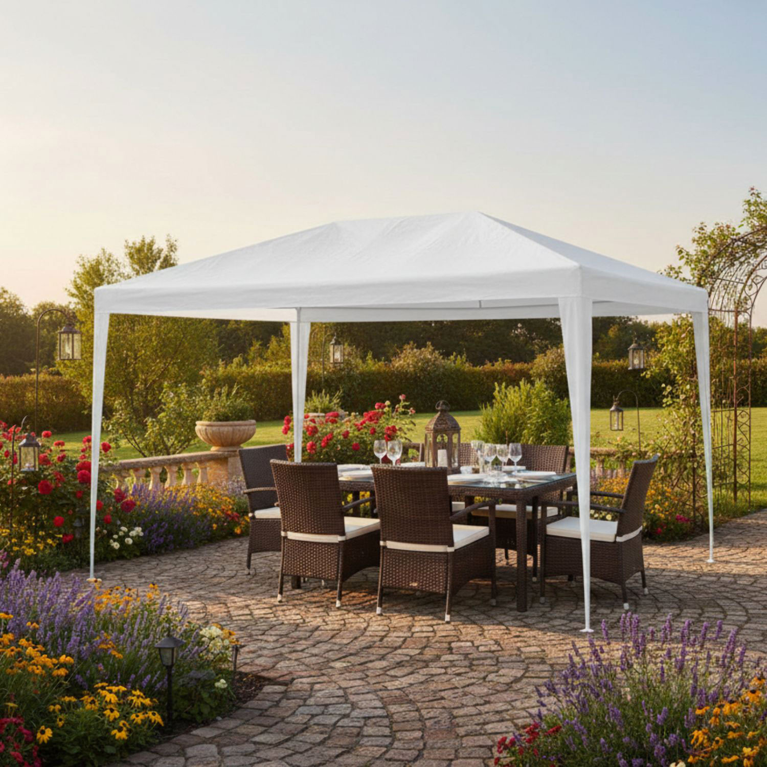 GAZEBO 3X4 BIANCO NYLON