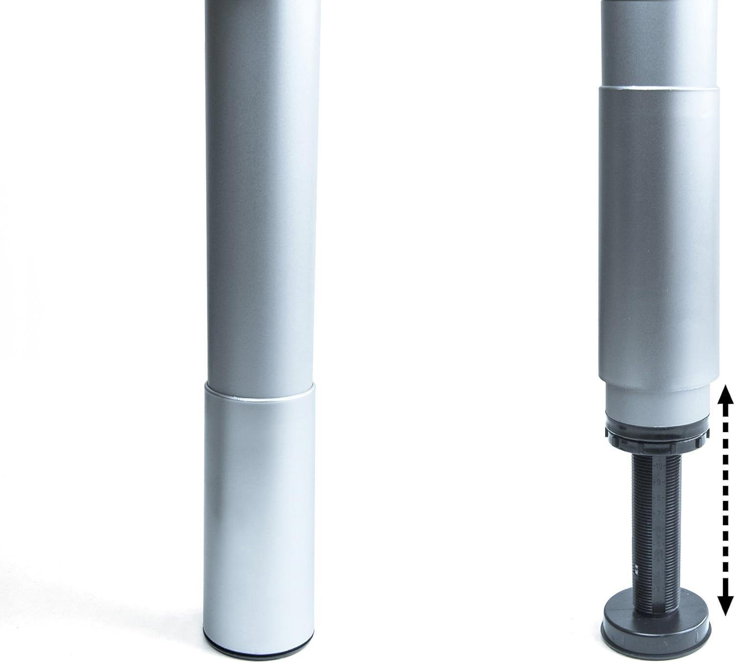 GAMBE PER TAVOLO D.60MM.H.687/800 ALLUMINIO