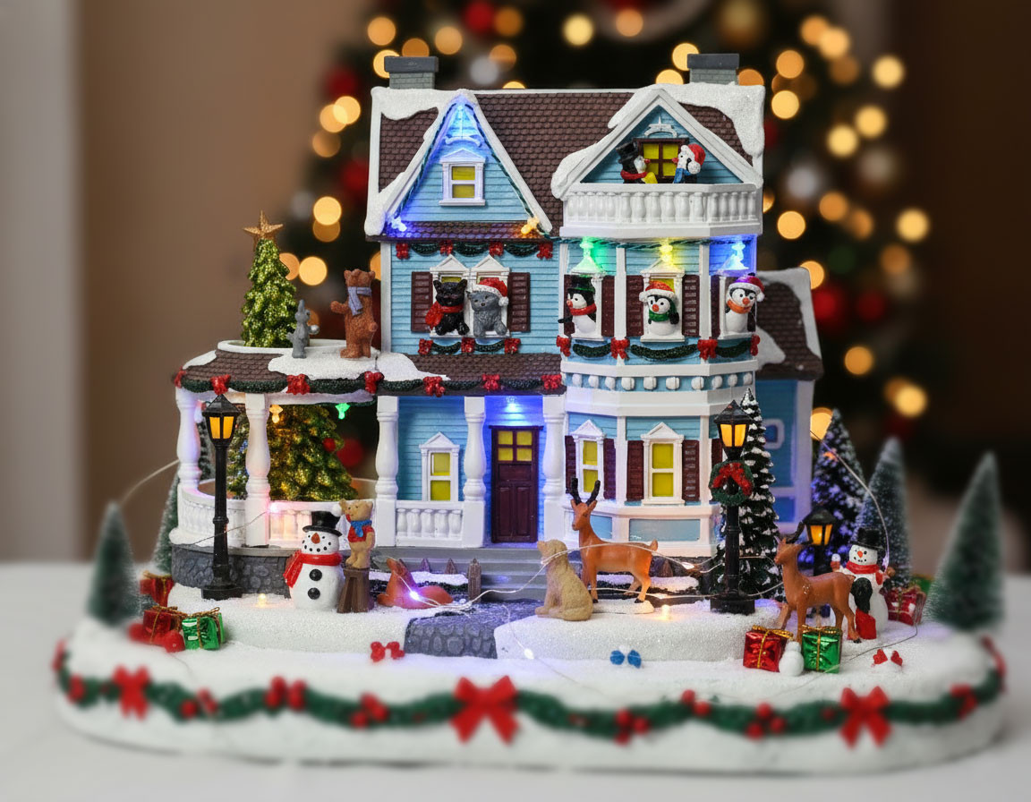 GIOSTRA LED C/SCENARIO NATALIZIO CM.20X29X26.5H