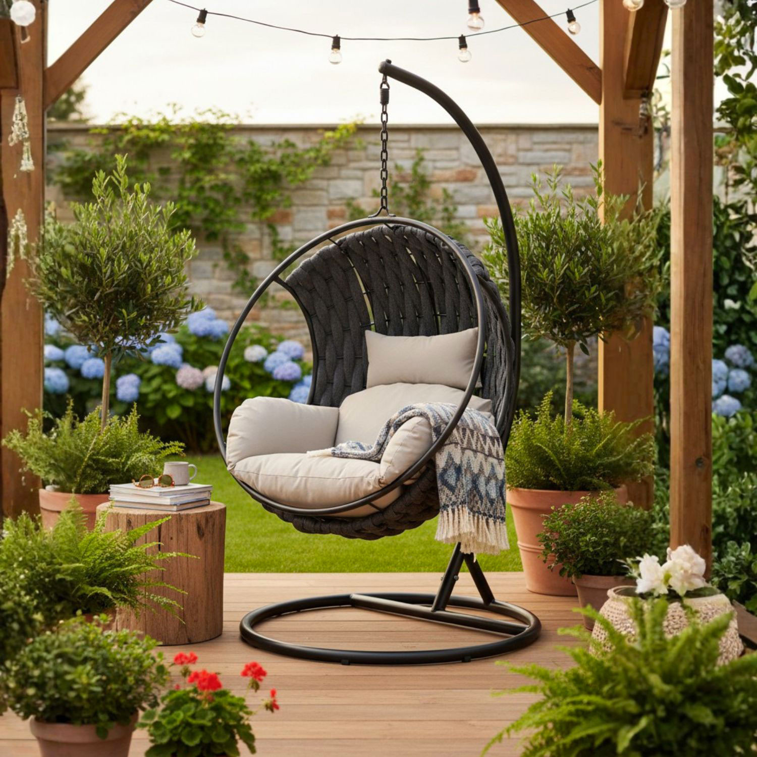 POLTRONA SOSPESA C-C GALAPAGOS NERA