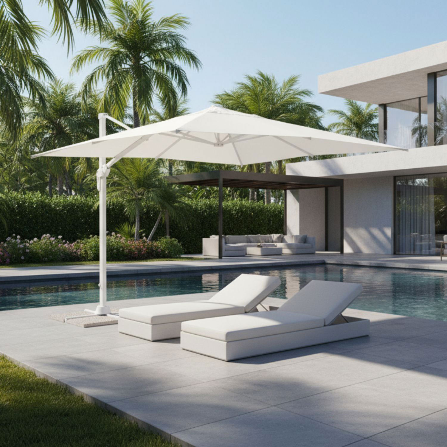 OMBRELLONE A BRACCIO VEGA 3X3 BIANCO