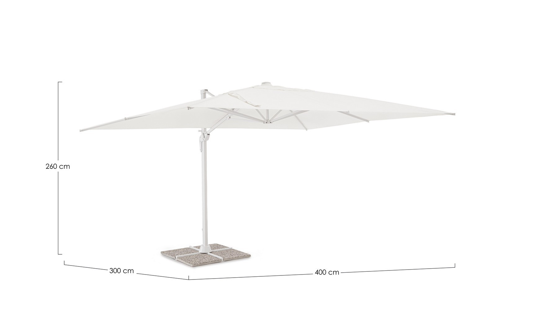 OMBRELLONE A BRACCIO VEGA 3X4 BIANC0