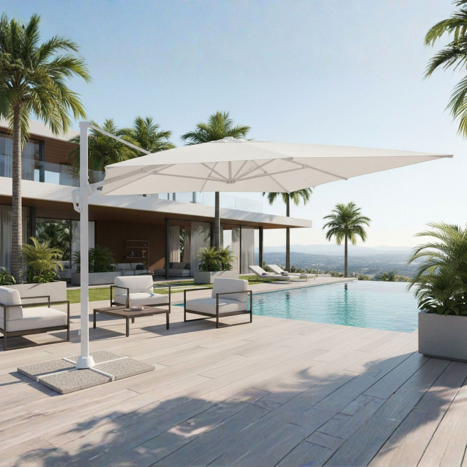 OMBRELLONE A BRACCIO VEGA 3X4 BIANC0