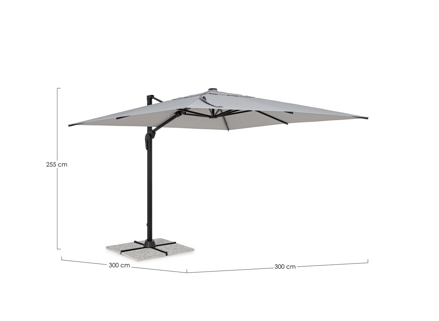 OMBRELLONE A BRACCIO VEGA 3X3 ANTRACITE-GRIGIO