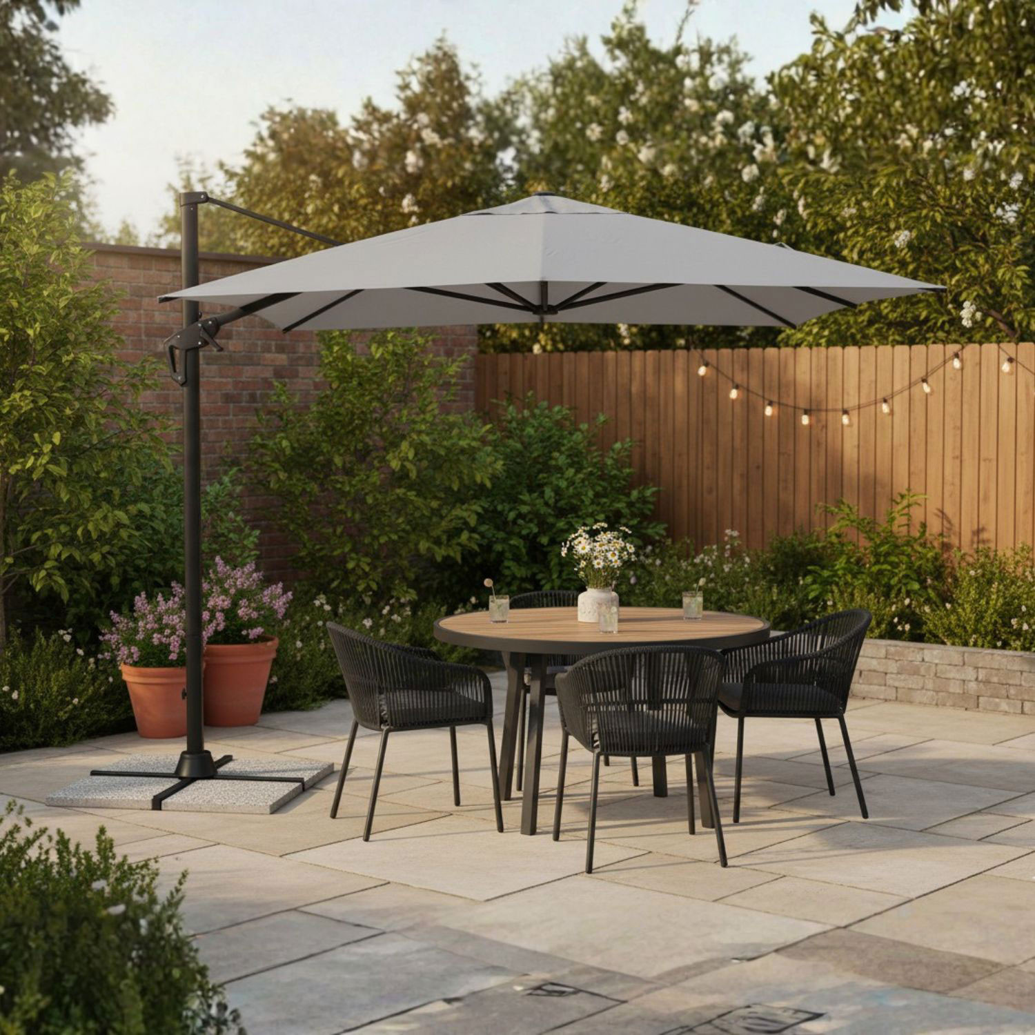 OMBRELLONE A BRACCIO VEGA 3X3 ANTRACITE-GRIGIO