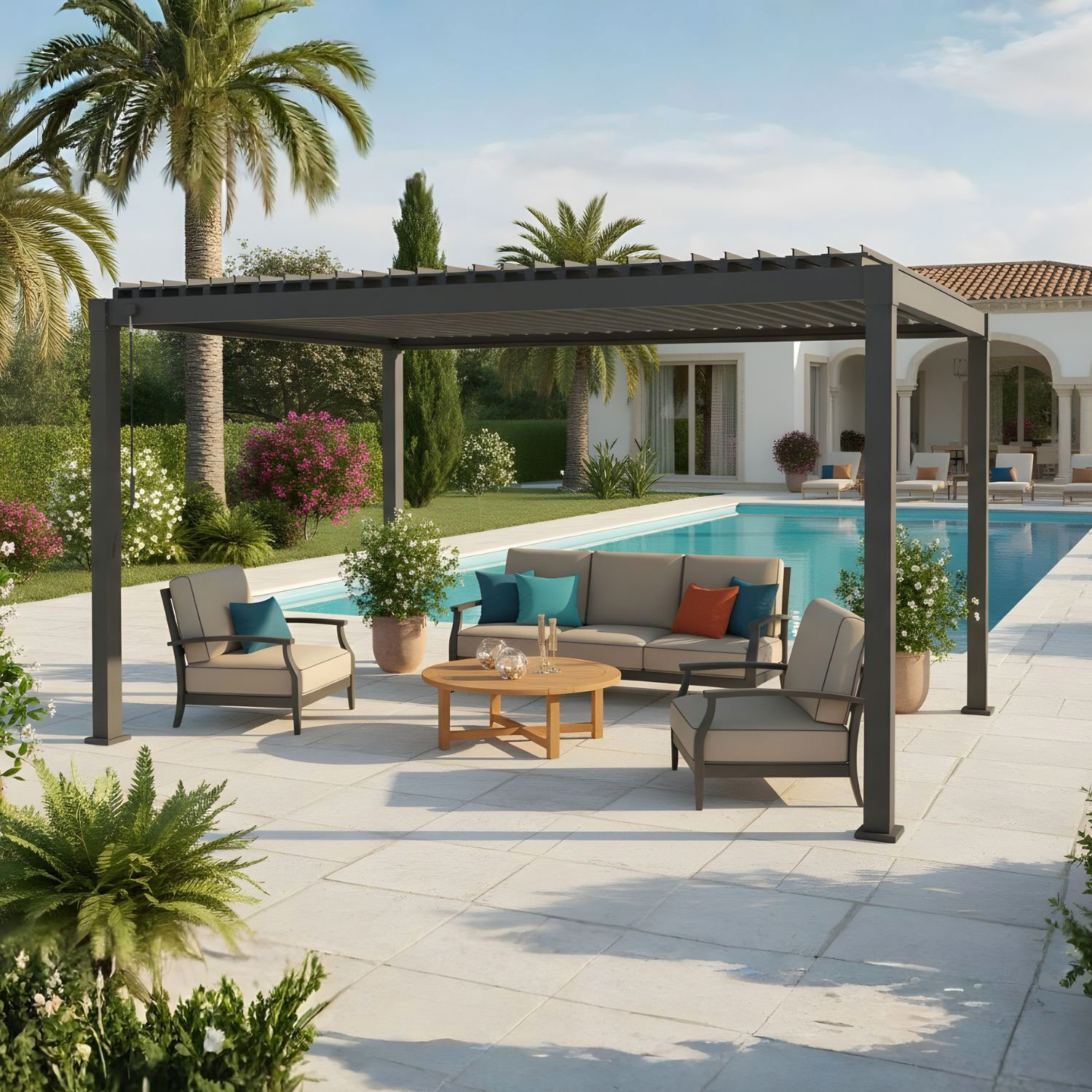 PERGOLA IN FERRO GARDA MT.3X4 ANTRACITE