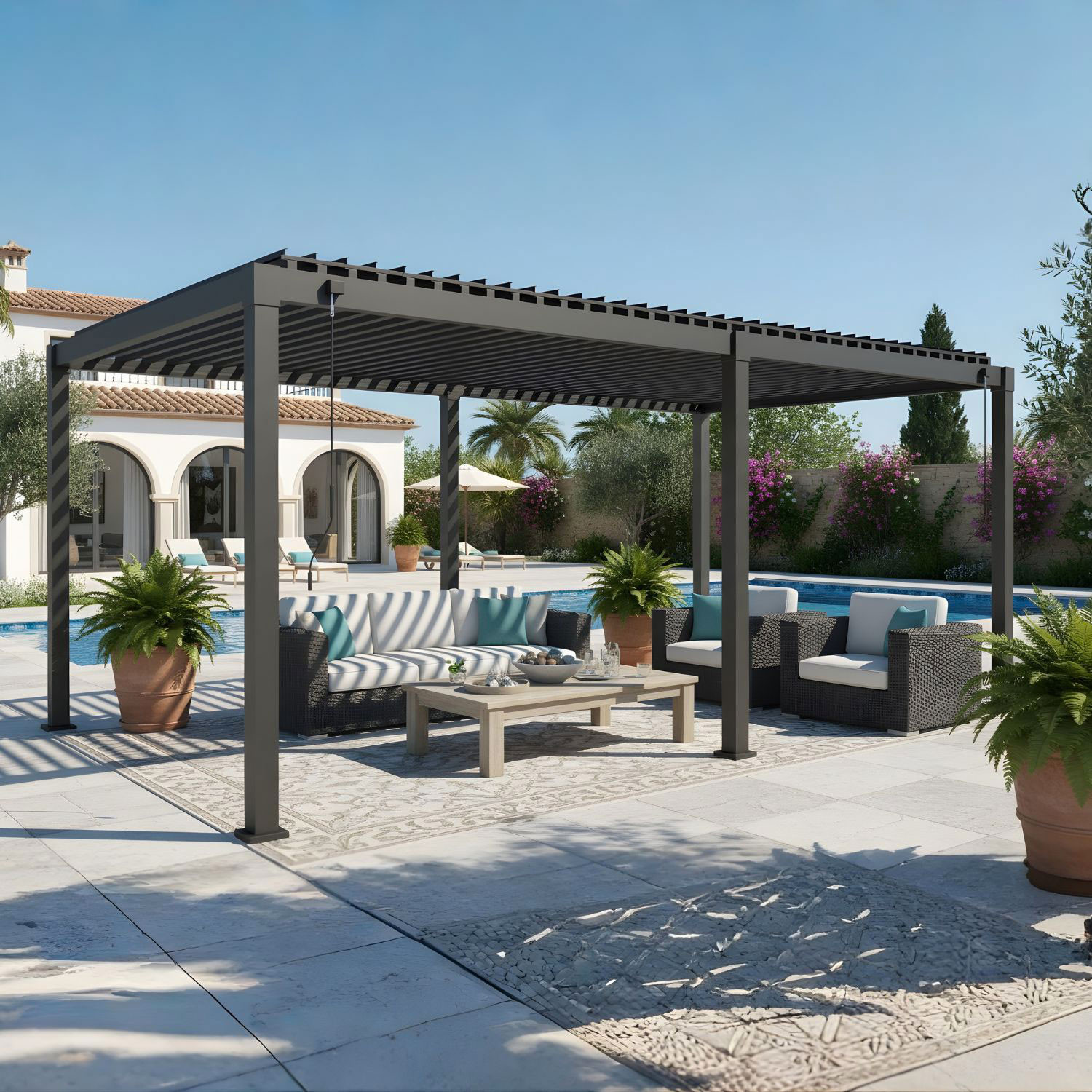 PERGOLA IN FERRO GARDA MT.3X6 ANTRACITE