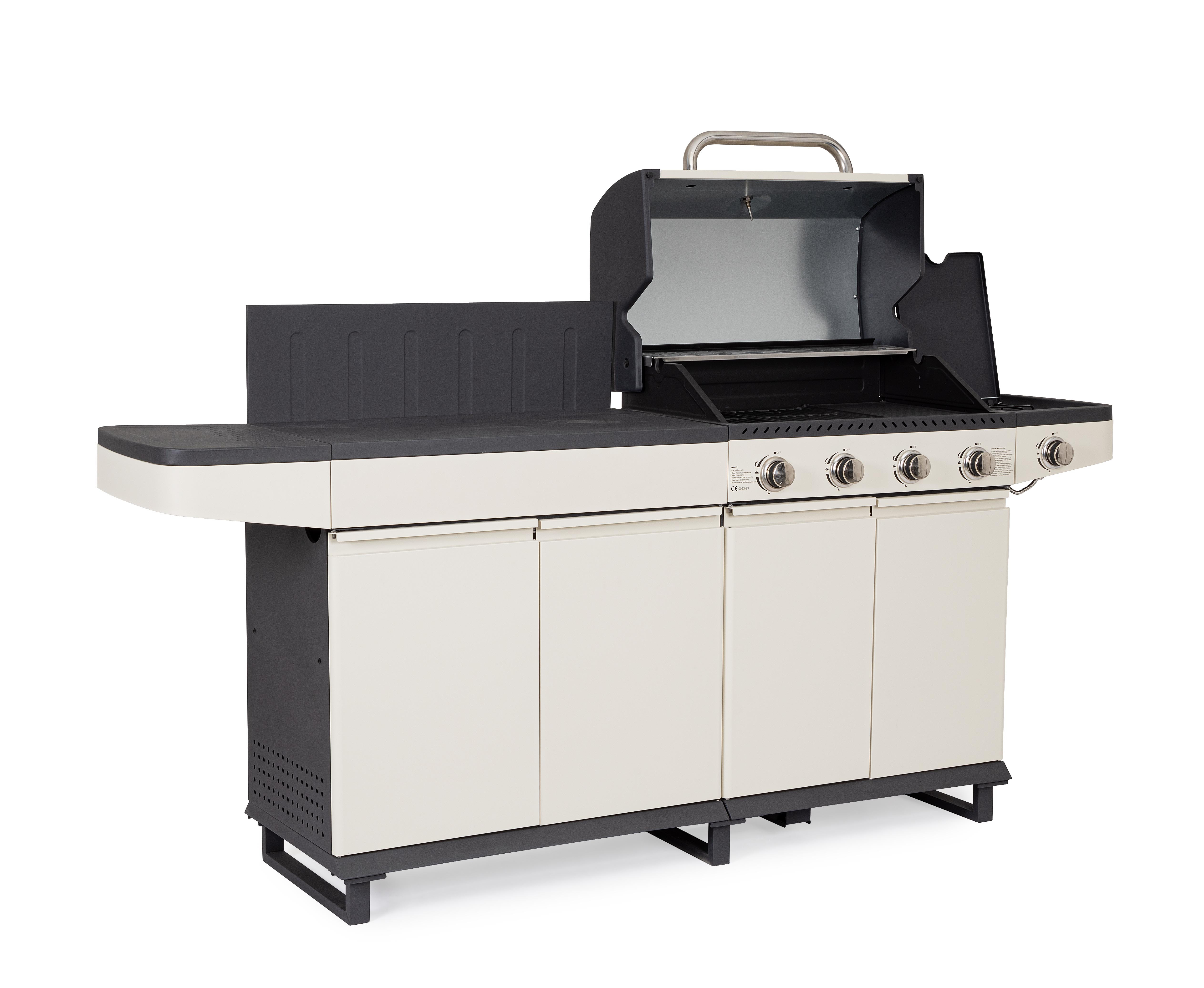 CUCINA A GAS MERITA BEIGE/ANTRACITE CM.216X57 H116