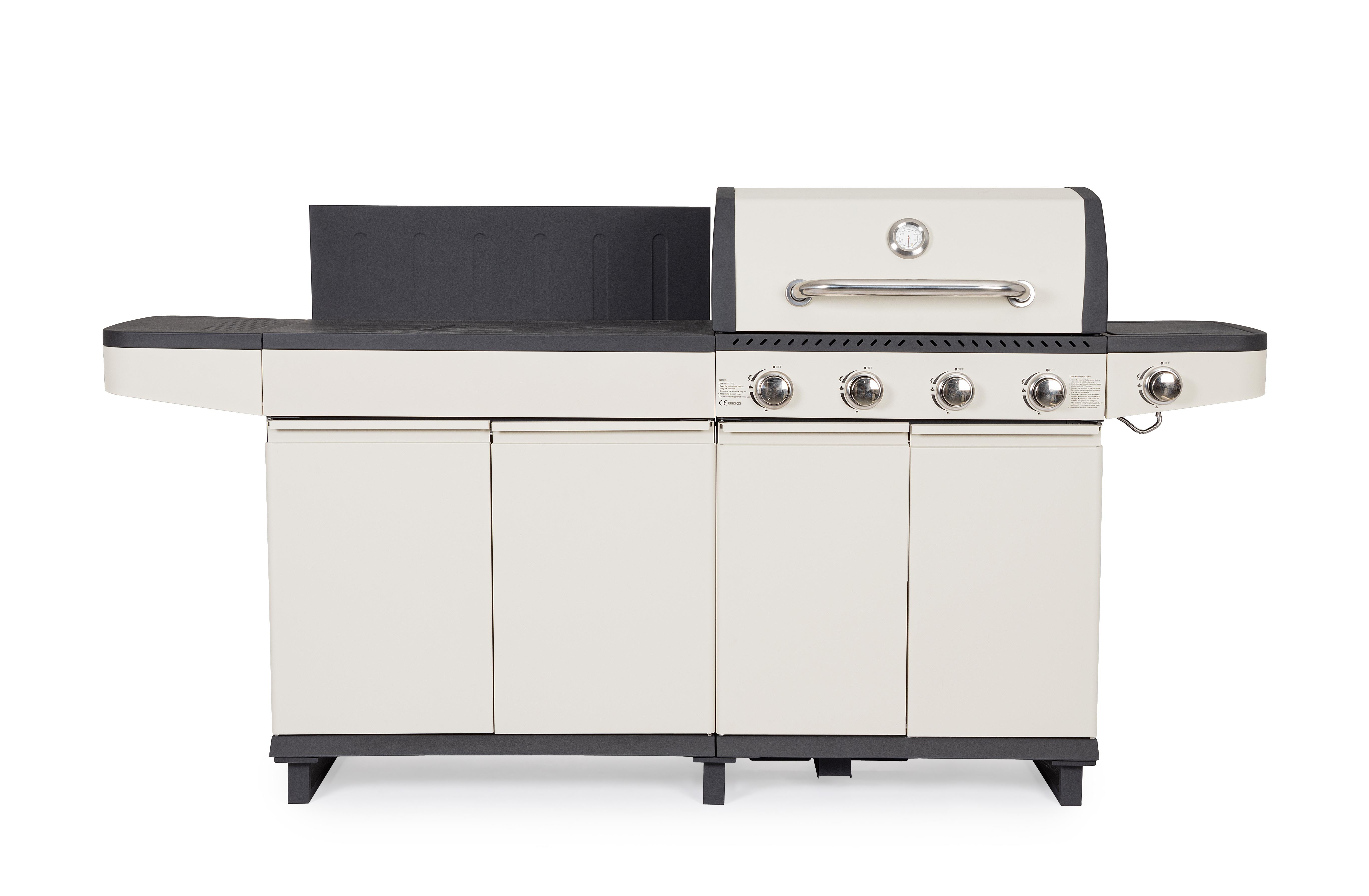 CUCINA A GAS MERITA BEIGE/ANTRACITE CM.216X57 H116