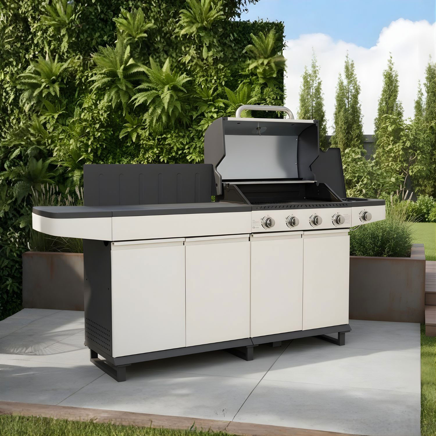 CUCINA A GAS MERITA BEIGE/ANTRACITE CM.216X57 H116