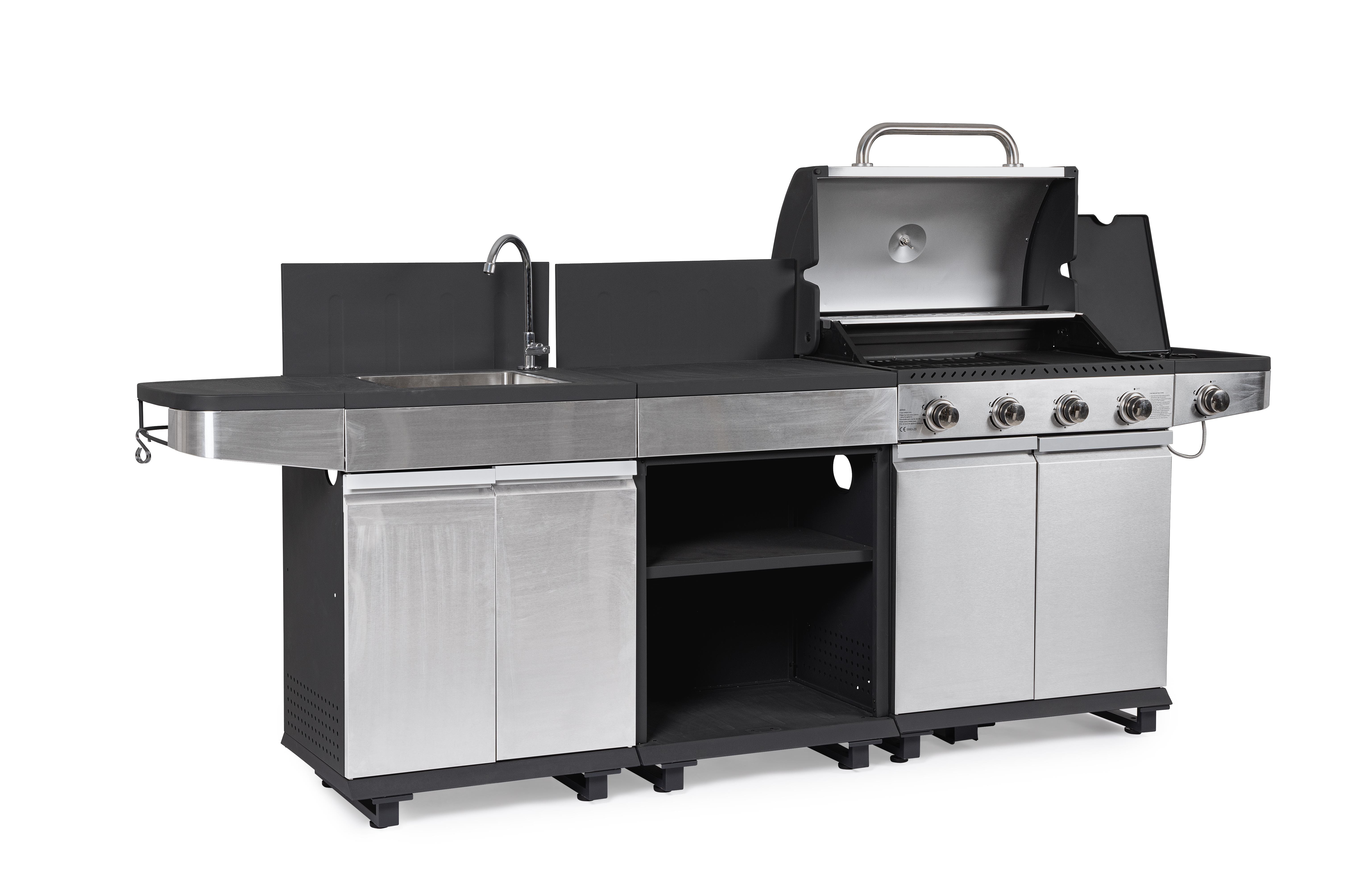 CUCINA A GAS ANNARITA ANTRAC./INOX CM.253X57 H116
